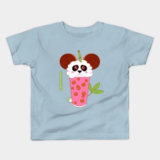 Boba Panda Kids T-Shirt